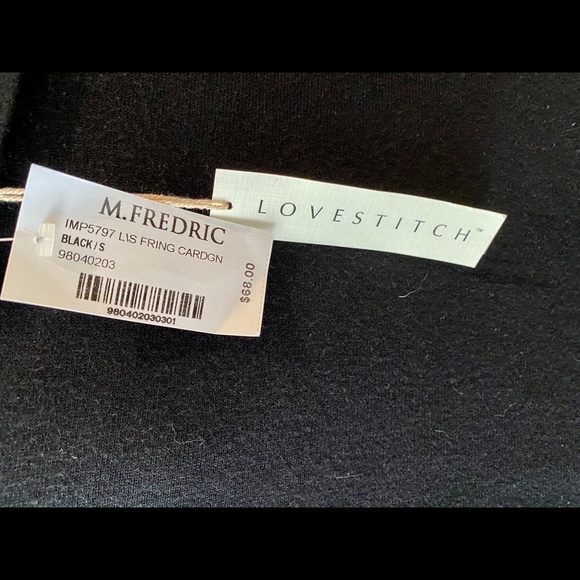 LOVESTITCH NWT SZ S BLACK SHAWL LIKE SWEATER - Picture 6 of 7